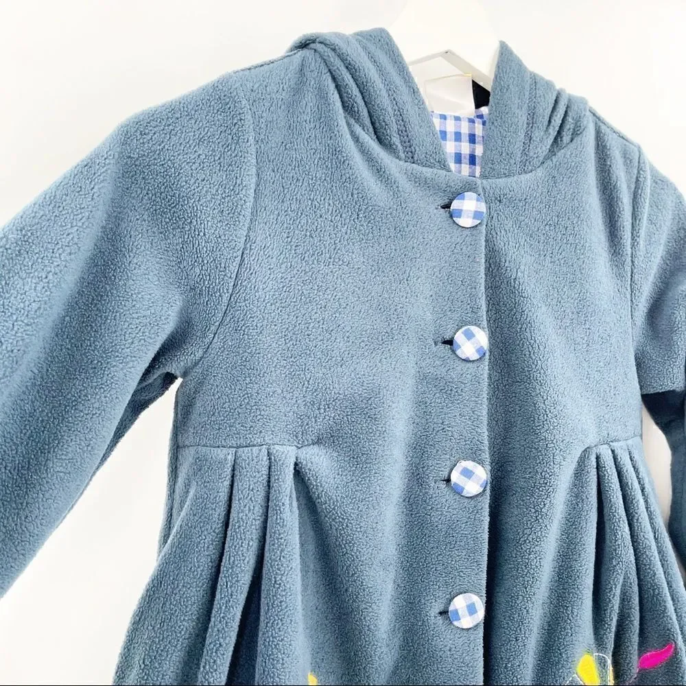 Maria Elena embroidered fleece swing coat